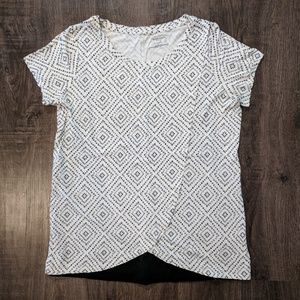 Nursing layered crew neck tee